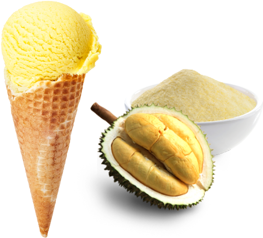 Durian Flavored Ice Creamand Fruit PNG image