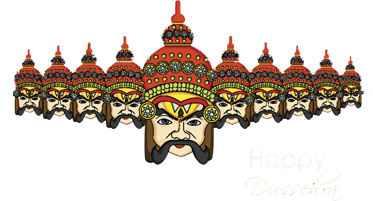 Dussehra Festival Ravana Effigies Illustration PNG image