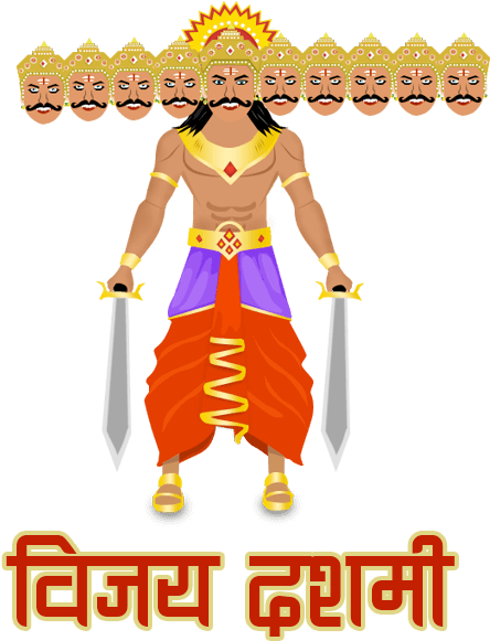 Dussehra Festival Ravana Effigy Illustration PNG image