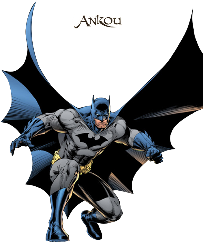 Dynamic Batman Action Pose PNG image
