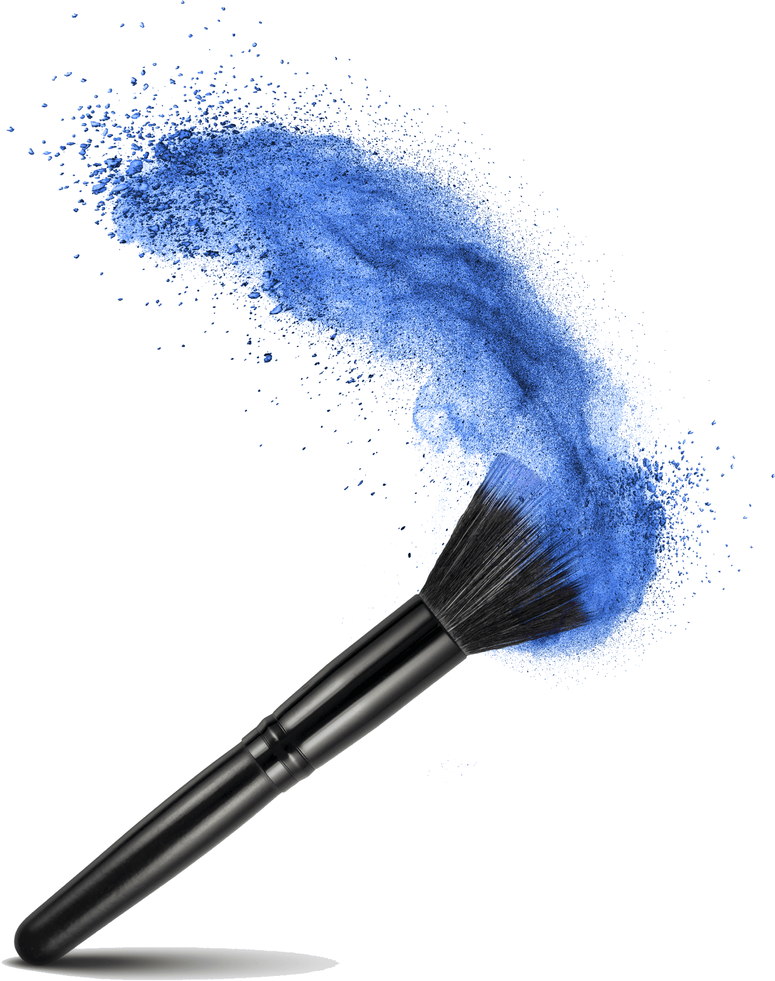 Dynamic Blue Powder Brush Stroke PNG image