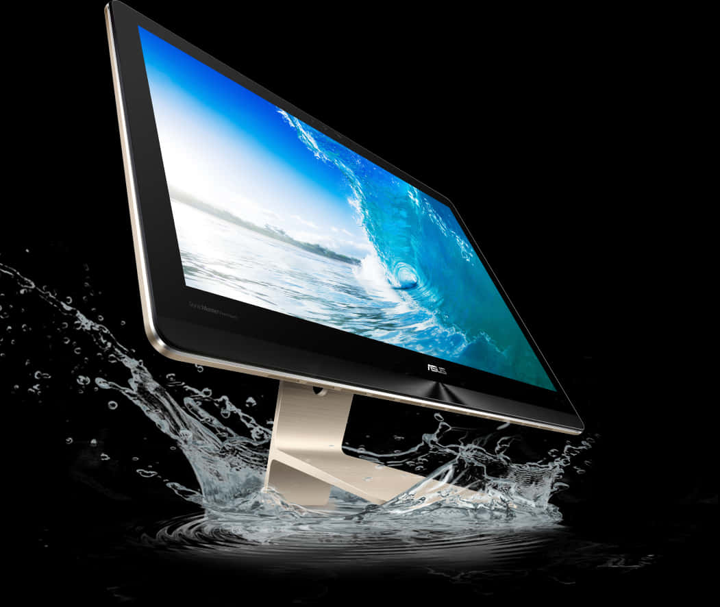 Dynamic Computer Monitor Splash PNG image