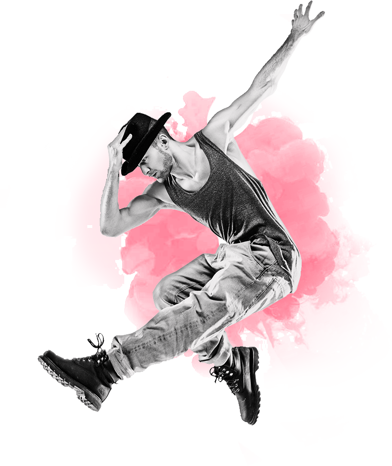 Dynamic Dance Move Pink Splash Background PNG image