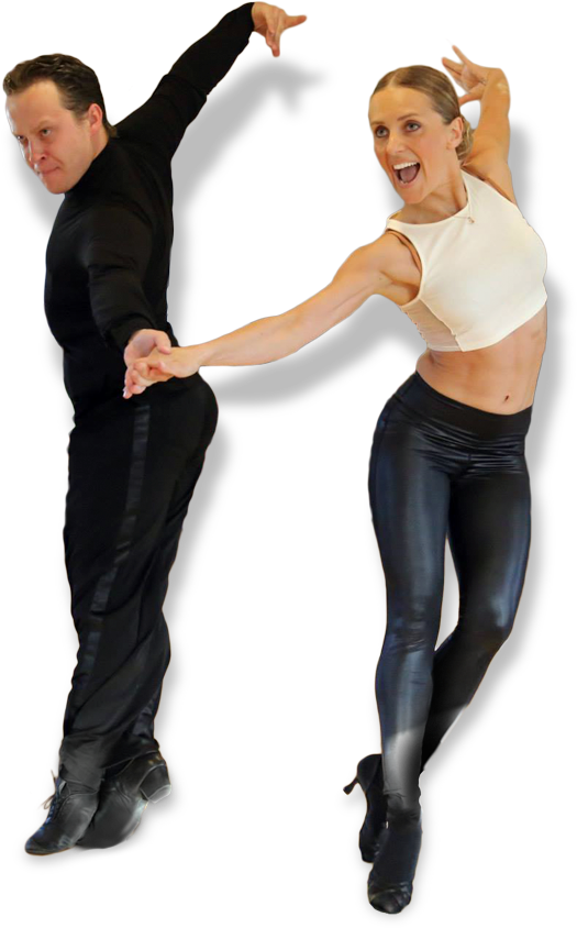 Dynamic Duo Dance Performance PNG image