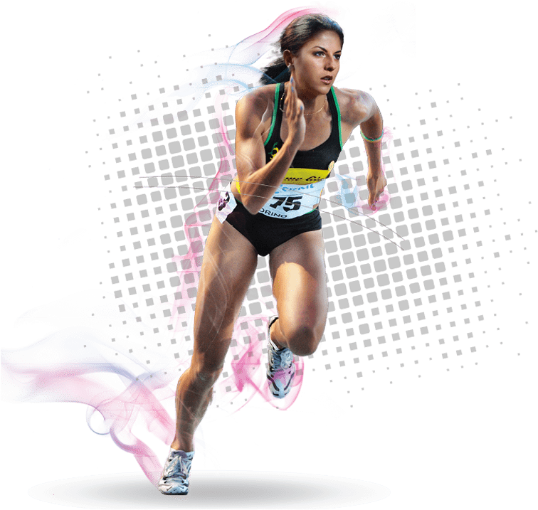 Dynamic Female Sprinter Graphic PNG image