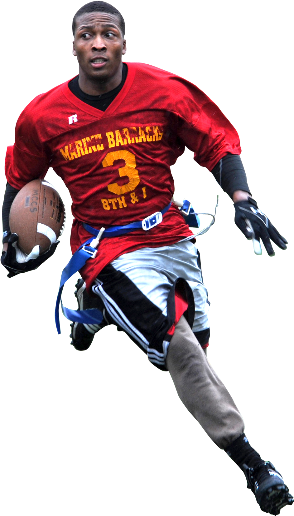 Dynamic Football Player Action Shot PNG image