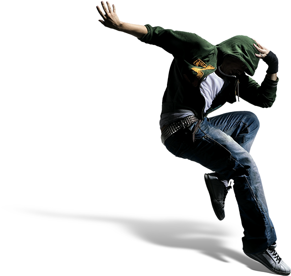 Dynamic Hip Hop Dancer Jumping PNG image