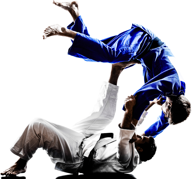 Dynamic Judo Throw Action PNG image