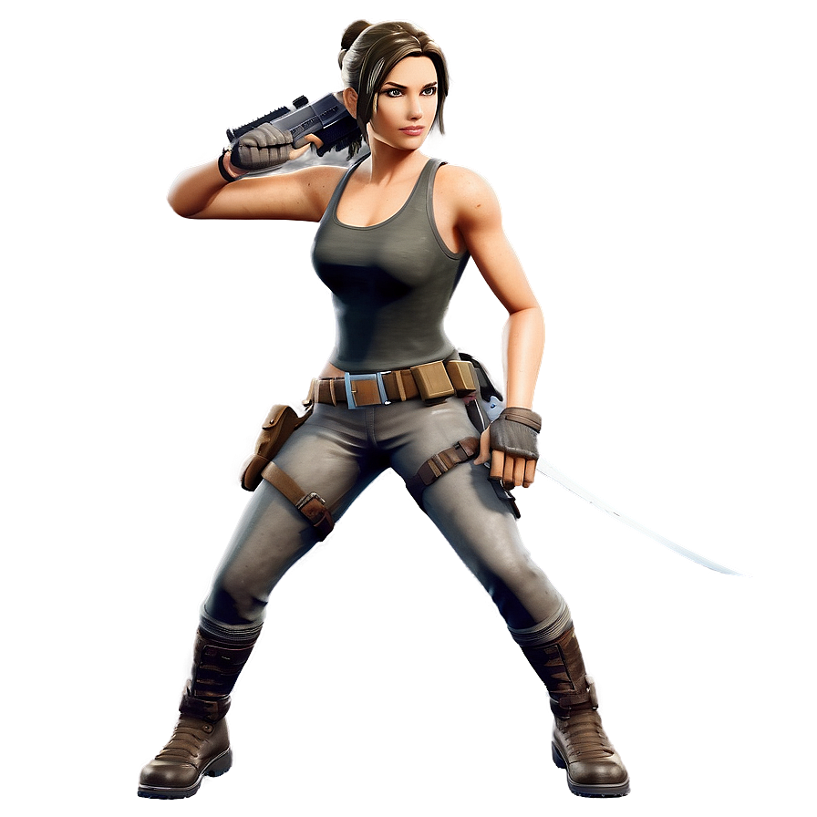 Dynamic Lara Croft Fortnite Pose Png Vff47 PNG image