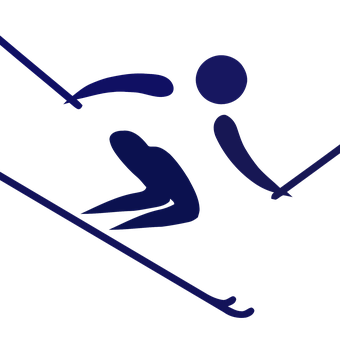 Dynamic Skiing Silhouette PNG image