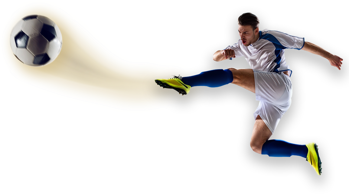 Dynamic Soccer Kick Action PNG image