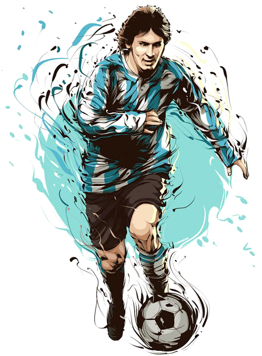 Dynamic Soccer Player Artwork PNG image