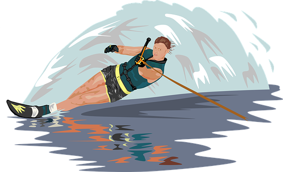 Dynamic Water Skiing Illustration PNG image