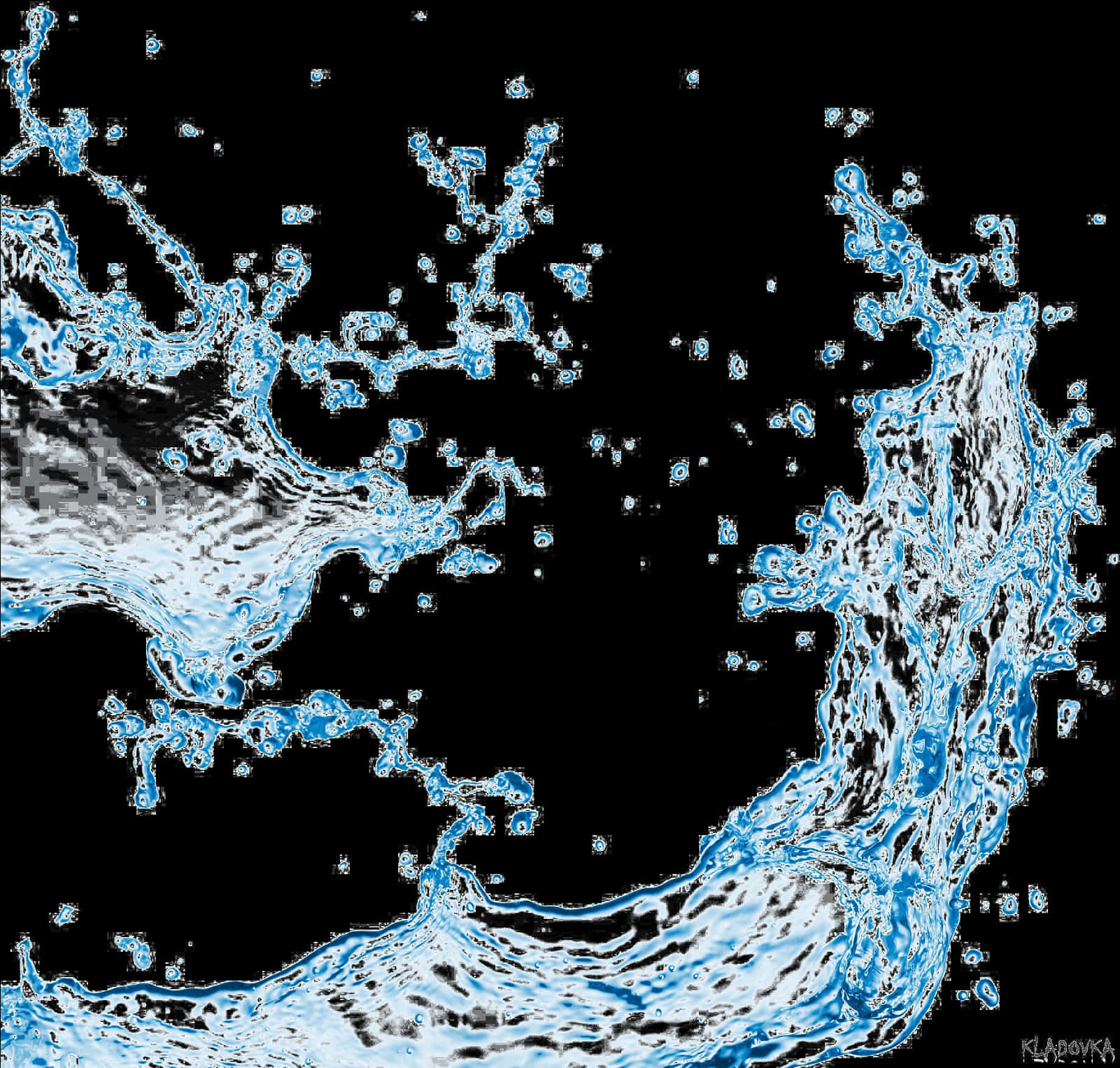 Dynamic Water Splash Art PNG image