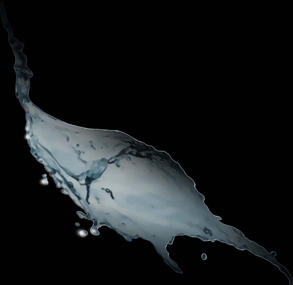 Dynamic Water Splash Isolatedon Black PNG image