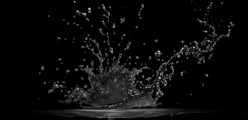 Dynamic Water Splashin Blackand White PNG image