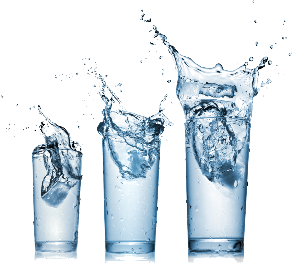 Dynamic Water Splashin Glasses PNG image