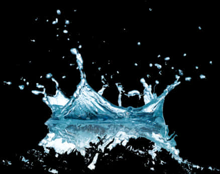 Dynamic Water Splashon Black Background.jpg PNG image