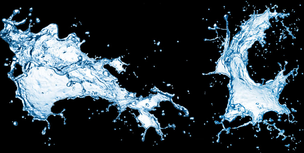 Dynamic Water Splashon Black Background.jpg PNG image