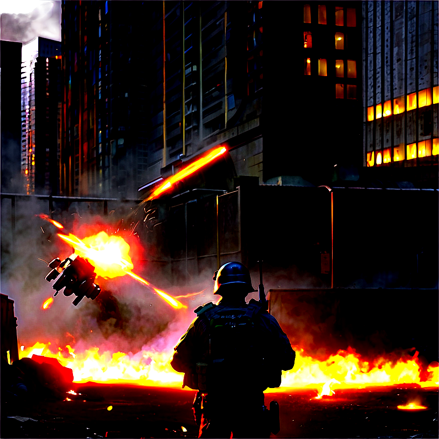 Dystopian Urban Battlefield Png Nko PNG image