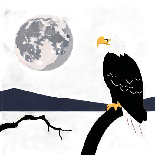 Eagle And Full Moon Night Scene Png A PNG image