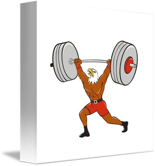 Eagle Character Lifting Barbell PNG image