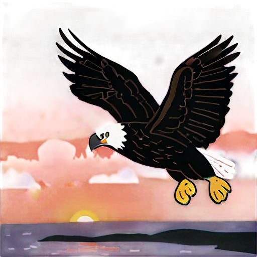 Eagle In Flight At Sunset Png A PNG image