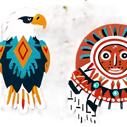 Eagle In Native American Art Png A PNG image