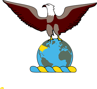 Eagle Perched On Globe PNG image