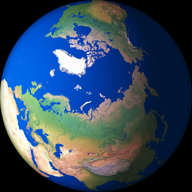 Earth Northern Hemisphere View PNG image