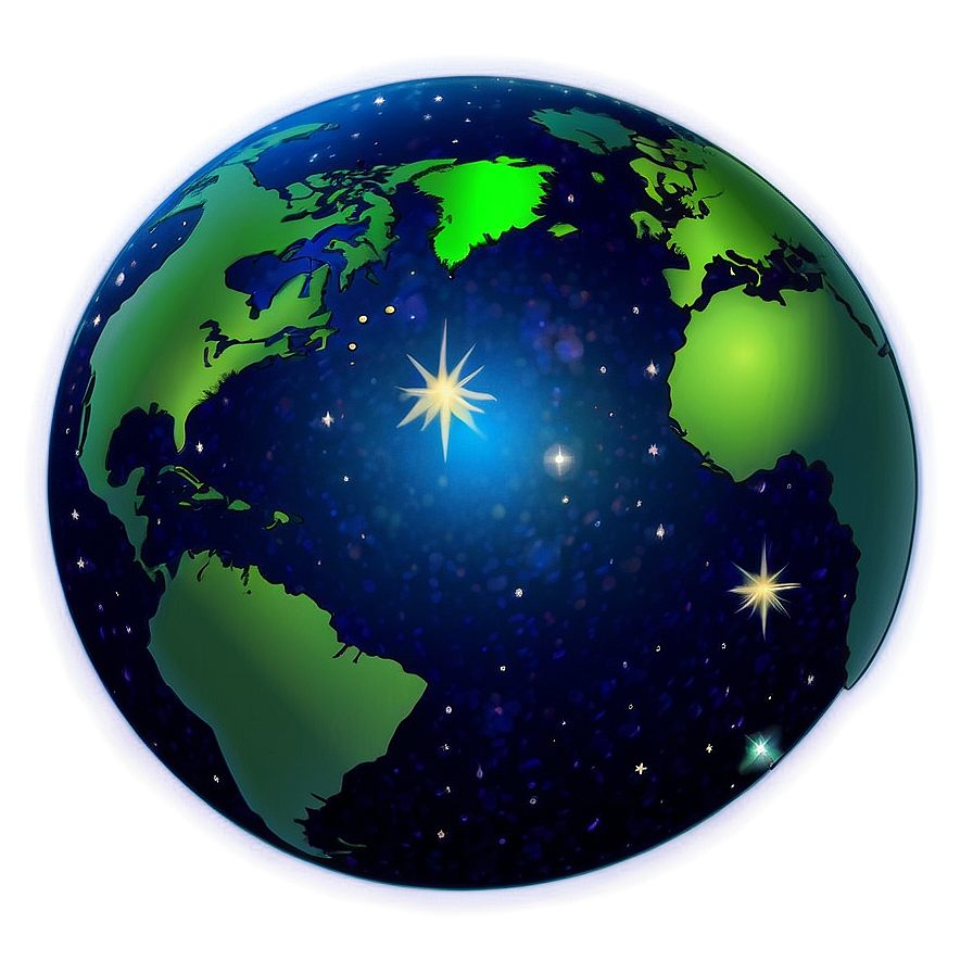 Earth With Stars Cartoon Png 66 PNG image