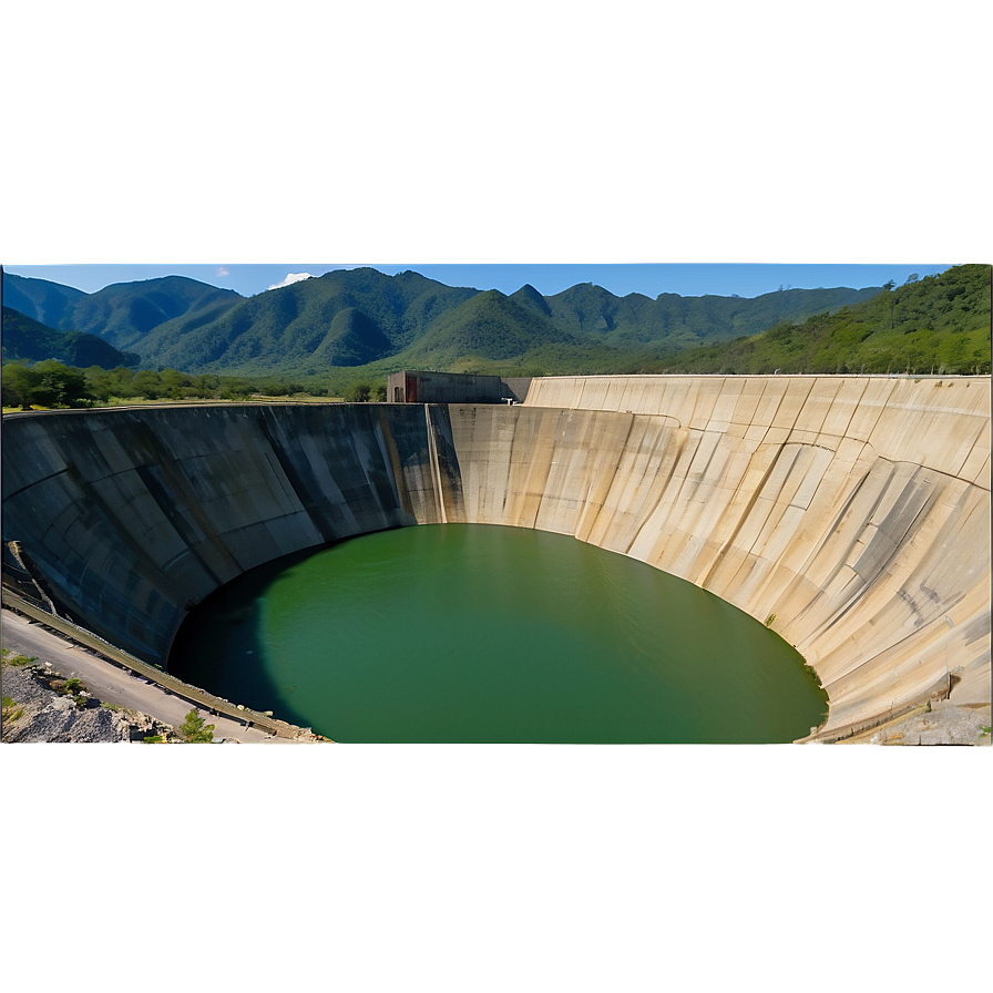 Earthfill Dam And Surroundings Png 06292024 PNG image