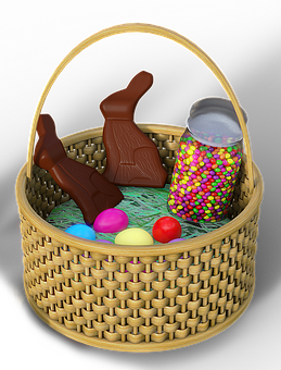 Easter Basketwith Chocolateand Candy PNG image