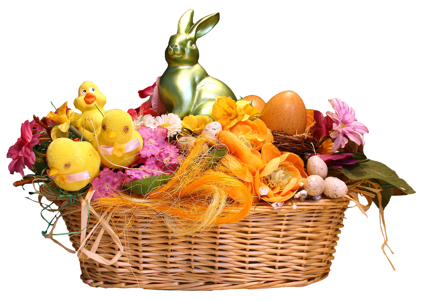 Easter Basketwith Decorationsand Toys PNG image