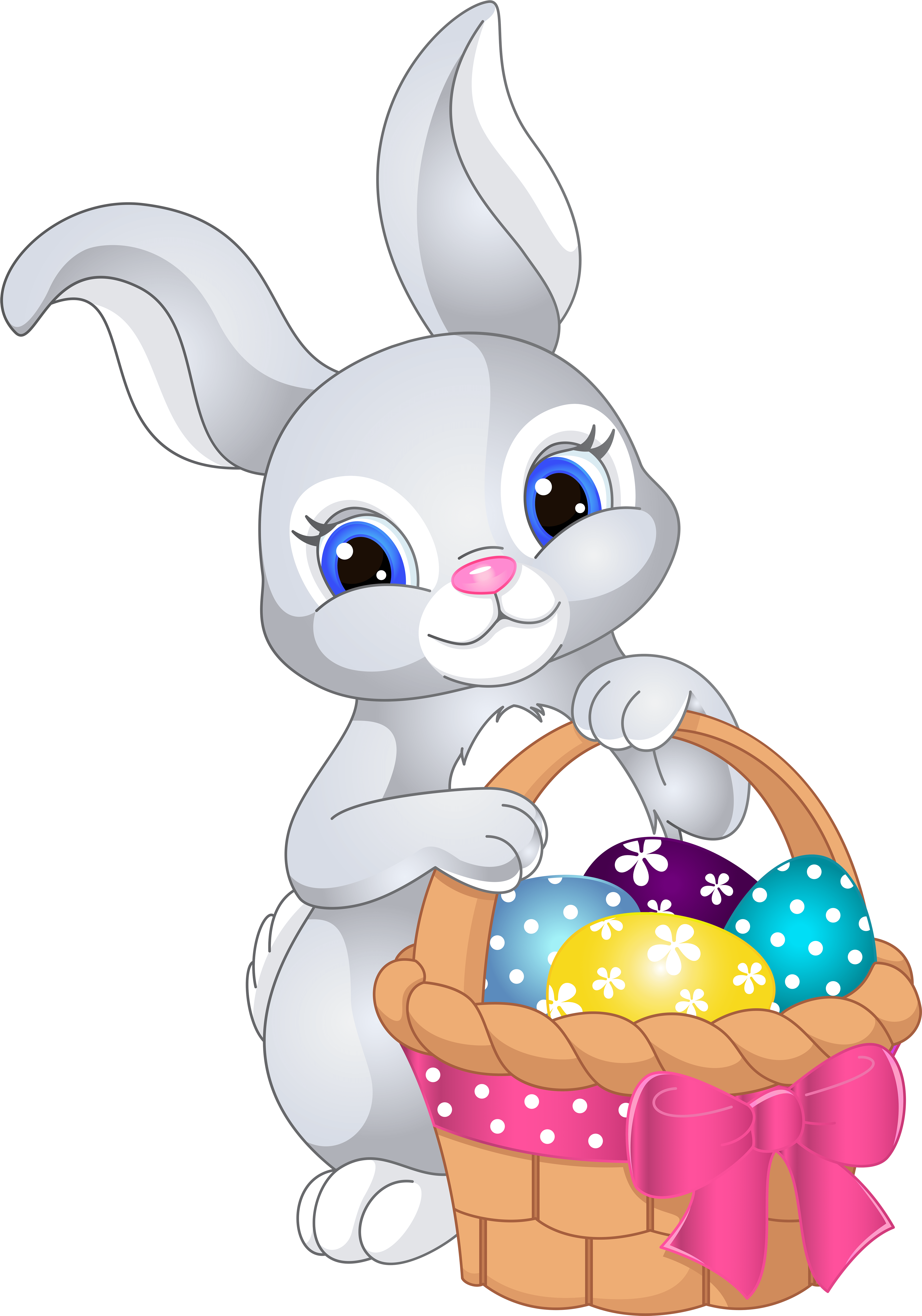 Easter Bunnywith Egg Basket.png PNG image