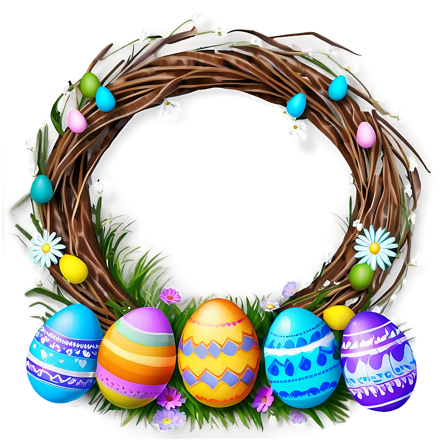 Easter Egg Wreath Png 05242024 PNG image