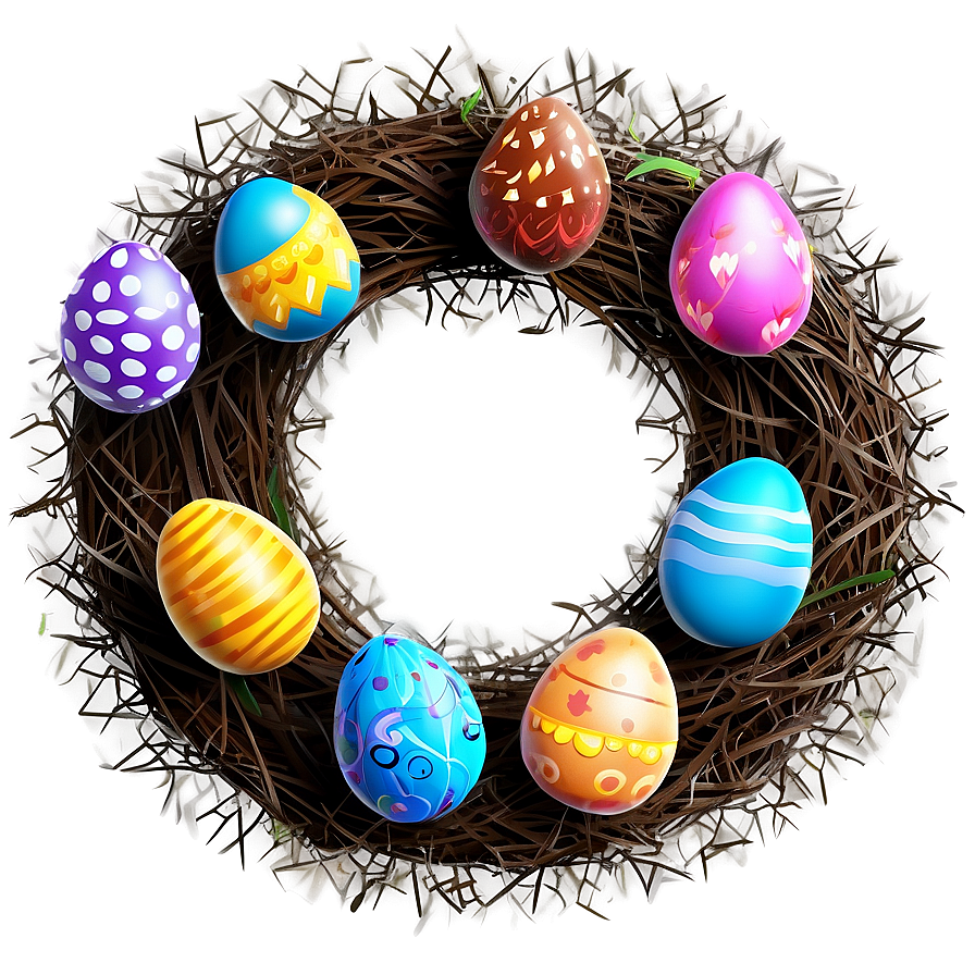 Easter Egg Wreath Png Hor47 PNG image