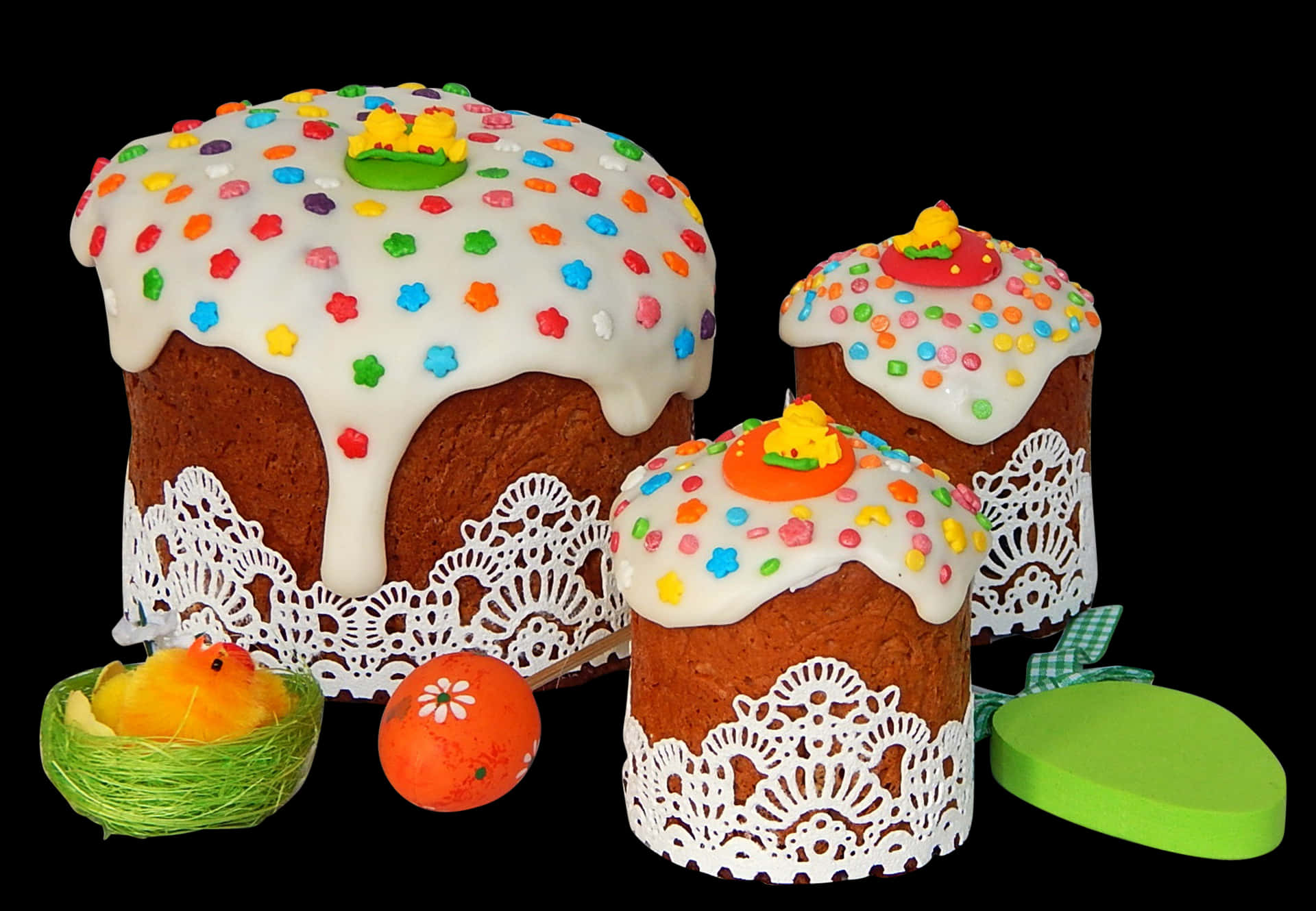 Easter Kulich Traditional Russian Cakes PNG image