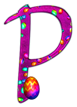 Easter Themed Letter P PNG image