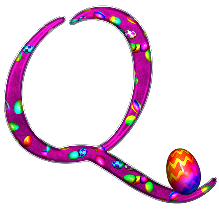 Easter Themed Letter Q PNG image