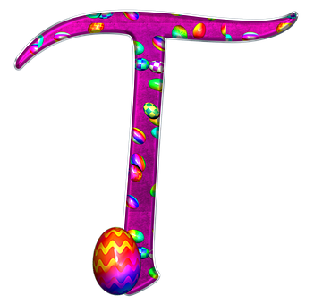 Easter Themed Letter T PNG image
