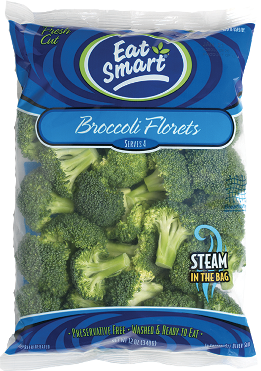 Eat Smart Broccoli Florets Packaging PNG image