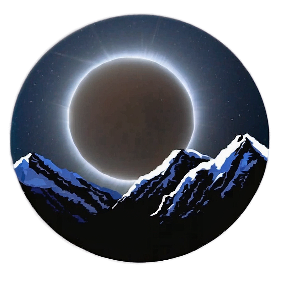 Eclipse Over Mountains Png Kfy PNG image