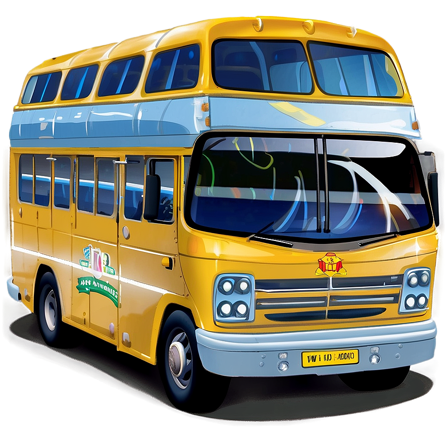 Eco-friendly Cartoon Bus Png 5 PNG image