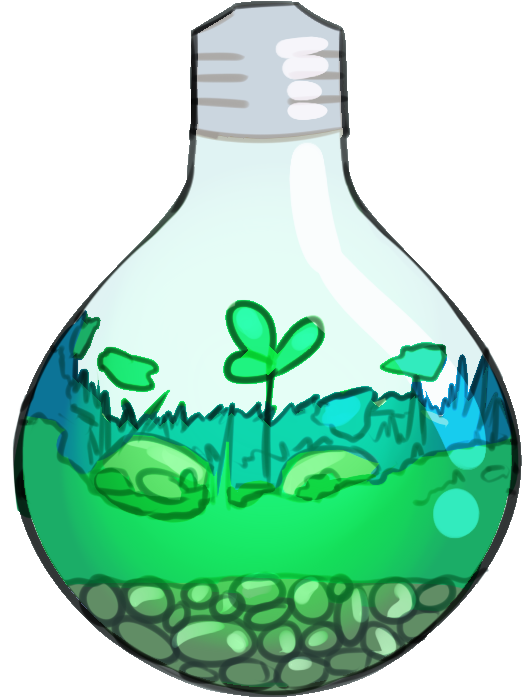 Eco Friendly Lightbulb Terrarium PNG image