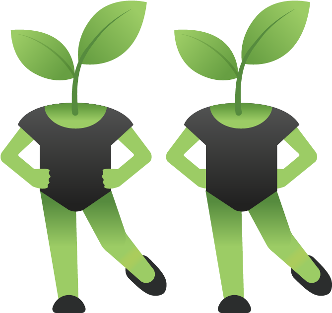 Eco Friendly Twin Characters Illustration PNG image