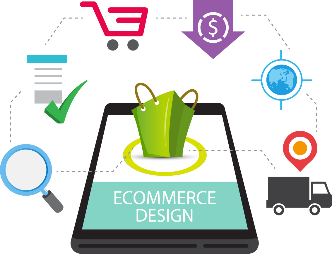 Ecommerce Design Concept Illustration PNG image