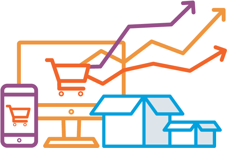 Ecommerce Growth Graph Concept PNG image