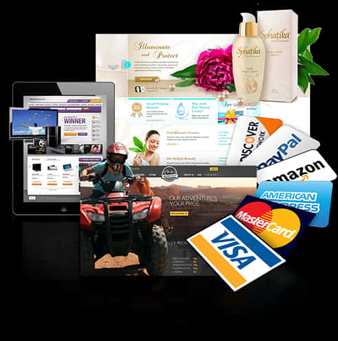 Ecommerceand Adventure Collage PNG image