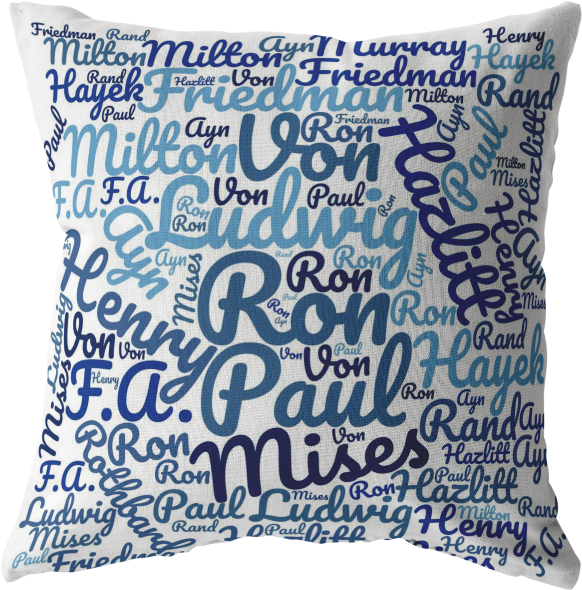 Economist Names Pattern Pillow PNG image